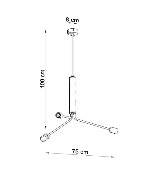 Żyrandol loftowy wiszący DUOMO 3D SL.0303 Sollux metalowy czarny