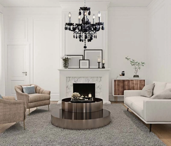 Czarna lampa wisząca Whiz L.90690/5BL dworkowa do sypialni nad łóżko czarna