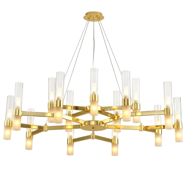 Lampa wisząca nad stół Candela DN1505-15 gold Step mleczne tuby złote