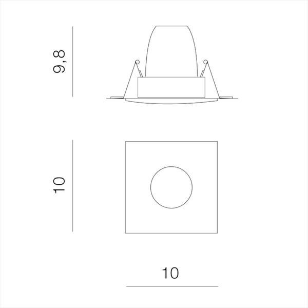 Podtynkowy downlight Romolo AZ5392 wodoodporny IP65 czarny