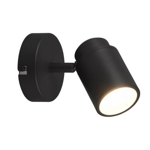 Regulowany reflektorek ścienny BRISA DL132880400 IP44 czarny