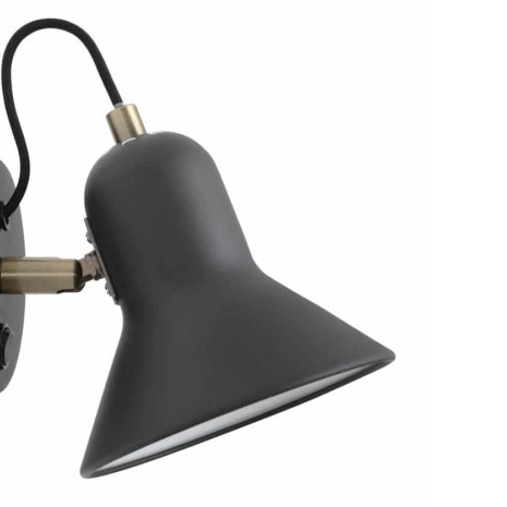 Industrialna LAMPA ścienna ASTAMA LP-1122/1W BK Light Prestige metalowa OPRAWA kinkiet regulowany czarny