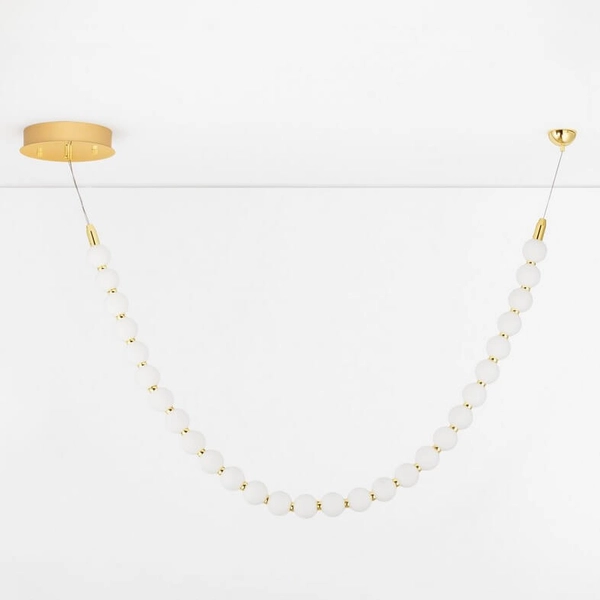 Lampa zwisająca MOCA LE44208 LED 48W 3000K pearl bubbles biała złota