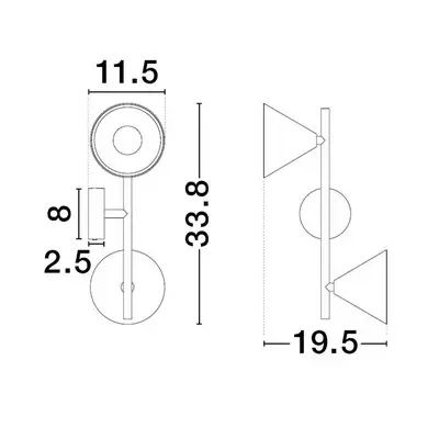 Podwójny regulowany kinkiet SALVADO LE45597 złota