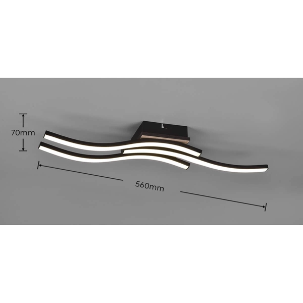 Lampa sufitowa NORVE DL135-62473 LED 5W 3000K drewniany czarny