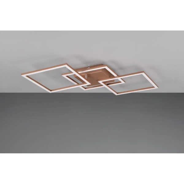 Ledowy sufitowy plafon Trail R64493165 LED 31W 3000K kwadraty brązowy