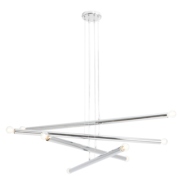 Żyrandol salonowy Tubo 1072P4 Aldex 8-punktowa metalowa lampa chrom