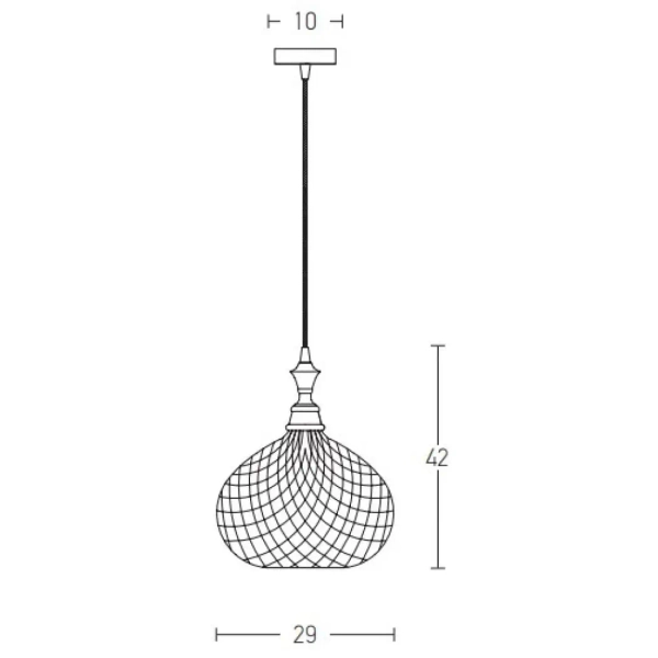 Szklana wisząca lampa 1985 żebrowana szary czarny przydymiony