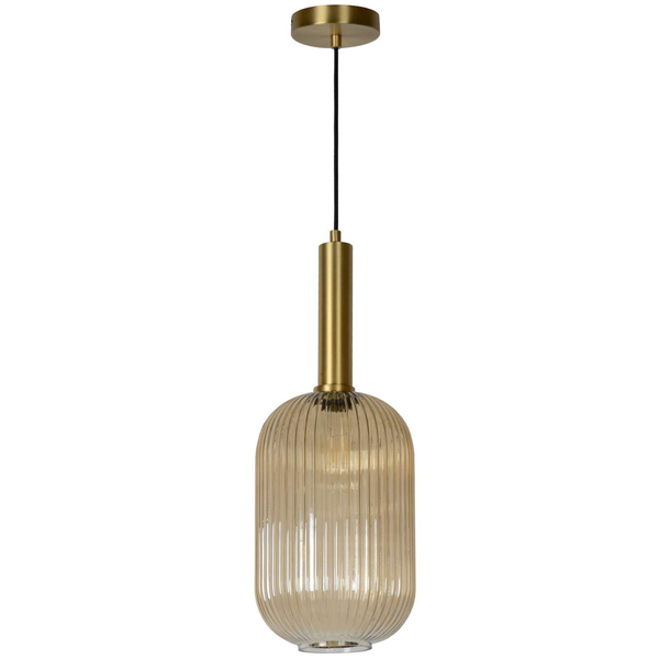 LAMPA wisząca MALOTO  45386/20/62 Lucide szklana OPRAWA loftowy zwis bursztynowy mosiądz