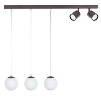 Zwisowa lampa do gabinetu Tavira 41272 kule tubki brązowe białe