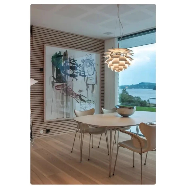 Metalowa lampa wisząca nad stół Prospettiva ABR-LW-PRO-60-B szyszka biała
