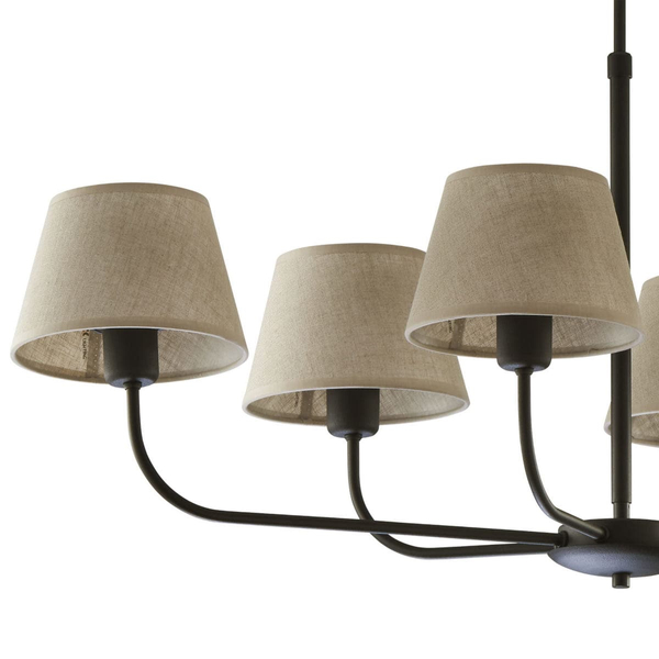 Klasyczny żyrandol abażurowy Chicago 3999 TK Lighting lniany czarny