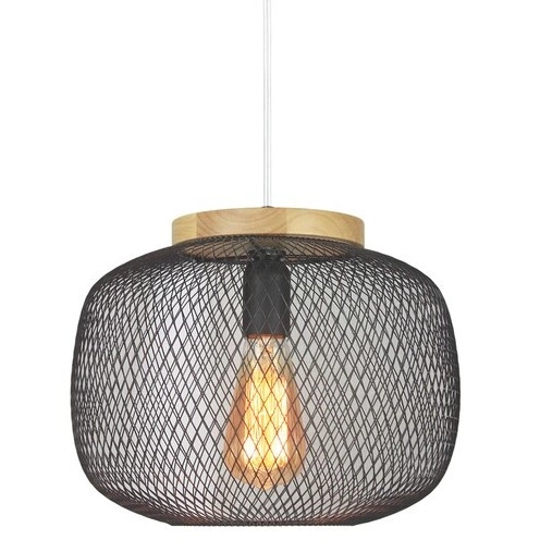Wisząca LAMPA skandynawska RUPERT 5238 Rabalux ażurowy ZWIS do jadalni okrągły metalowy loft czarny