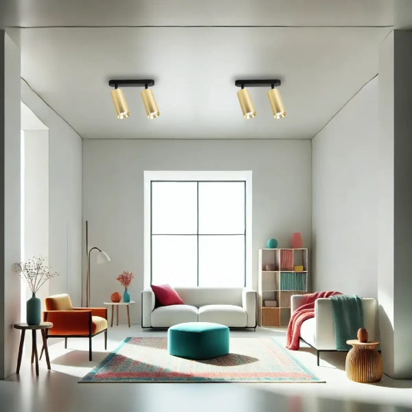 Lampa sufitowa MICA SPOT ML1146 do salonu metalowy złoty czarny