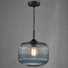 Szklana wisząca lampa Demarius DEM0123 do przedpokoju niebieska czarna