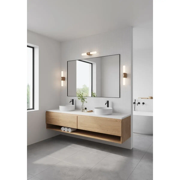 Kinkiet na ścianę HELVA 2015311004 LED 9W 3000K IP44 nad lustro drewniany