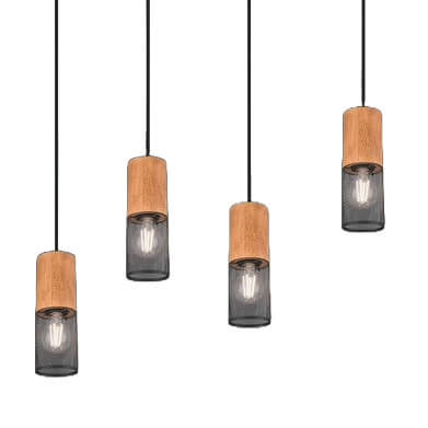 Loftowa lampa wisząca Tosh 304300432 metalowa czarna brązowa