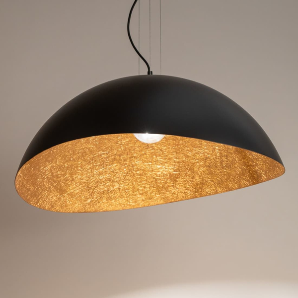 Kopułowa lampa wisząca retro SOLARIS 40610 Sigma czarna miedziana
