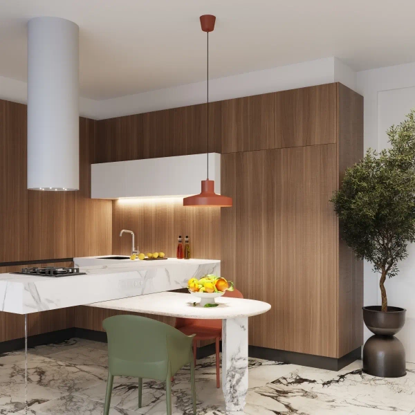 Lampa wisząca nad wyspę BILO SL.1706 kapelusz terakota