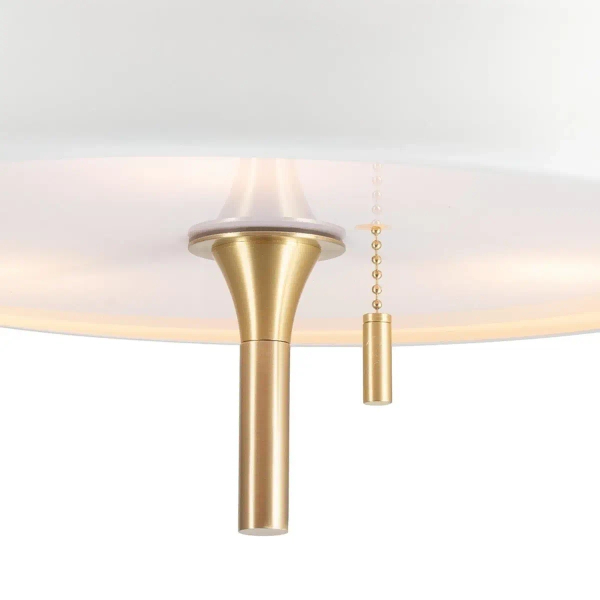Lampa wisząca okrągła Artdeco ST-MP8872 WHITE Step z włącznikiem biała złota