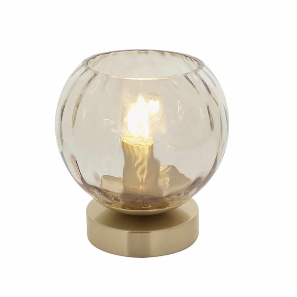 Szklana lampa stojąca na stół Dimple 91973 Endon złota przezroczysta