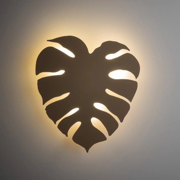 Dekoracyjna ścienna lampa Monstera Sabia 10626 liść monster beżowy