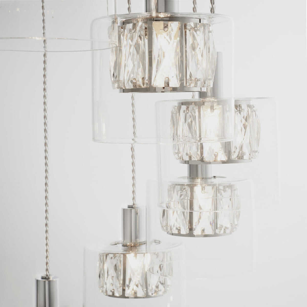 Sypialniana lampa wisząca Verina 76518 Endon transparentny chrom