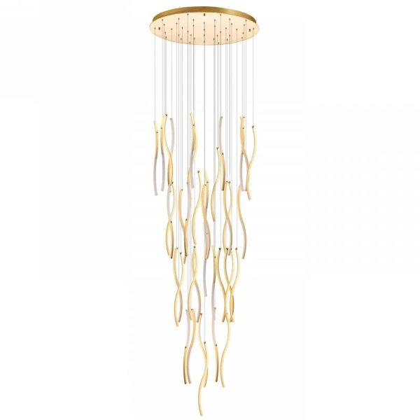 Wisząca lampa do salonu FLOW AZ6818 LED 324W 3000K ściemnialna złota