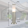 Stojąca lampa ogrodowa Boston 3158 Globo tuba IP44 stalowa srebrna