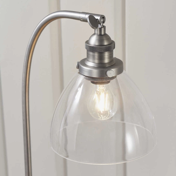 Stojąca lampka klasyczna Hansen 91740 Endon srebrna przezroczysta