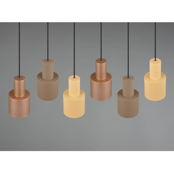 Lampa zwisająca ELIOR DL617319400 kuchenna zwis czarny brązowy multikolor