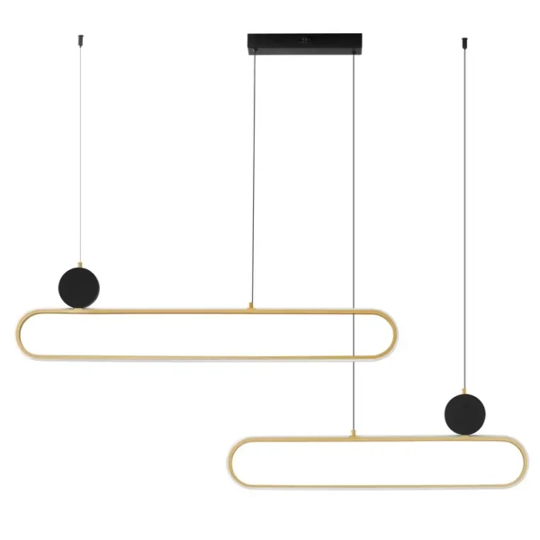 Nowoczesna lampa wisząca TURVIANO LE45490 LED 49W 3200 K złota czarna