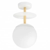Lampa sufitowa do łazienki Plaat PLB113S3 z dyskiem IP44 biała mosiądz