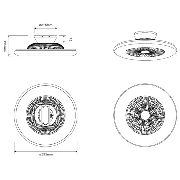 Wentylator sterowany pilotem Visby R62402106 LED 40W 3000-6500K srebrna