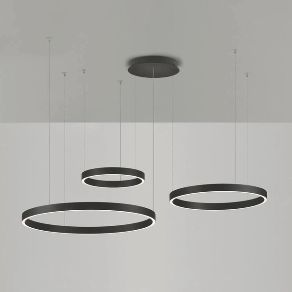 Zwisająca lampa nad stół BARI LE44317 LED 181W 3000K pierścienie czarny