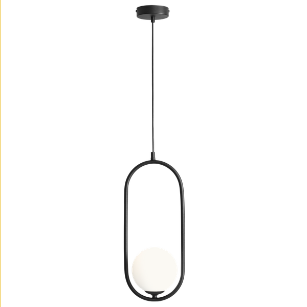Lampa wisząca RIVA 1086G1 Aldex metalowy zwis do salonu biała kula