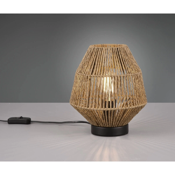 Lampka stołowa Miki R51101026 RL Light pleciona do sypialni brązowa