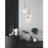 Wisząca lampa loftowa PEREZ LE41747 szklana biała złota outlet