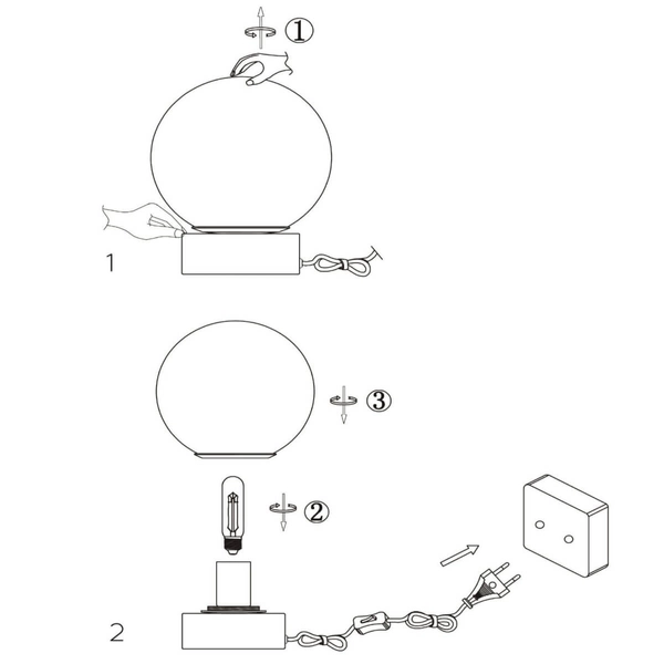 Kulista lampa stołowa Jorit ball do sypialni złota biała