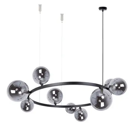 Pierścieniowa lampa wisząca Bolero 41326 szklana czarna grafitowa