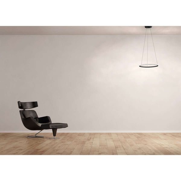 Wisząca LAMPA ring SLIM/000052/3000/B MDECO metalowa OPRAWA zwis LED 21W 3000K okrągły czarny