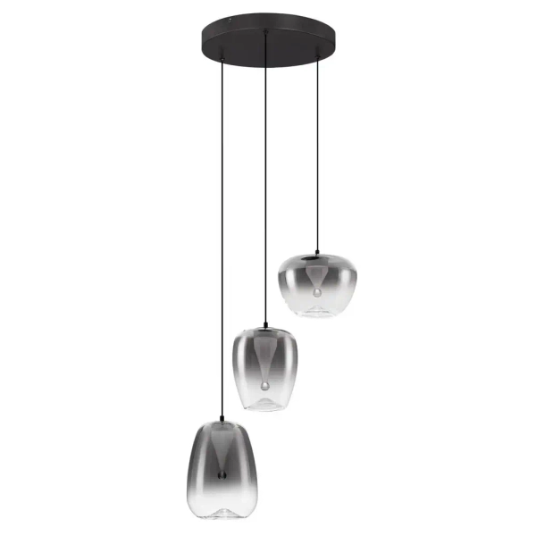 Potrójna lampa wisząca JAREVIA LE45122 LED 10W 3000K szklana szara