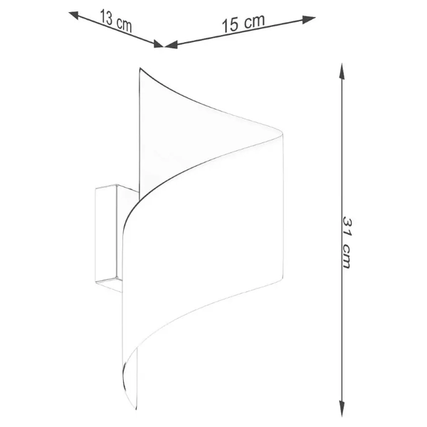 Ścienny kinkiet Talassa SL.1309 Sollux fala wstążka do sypialni czarny