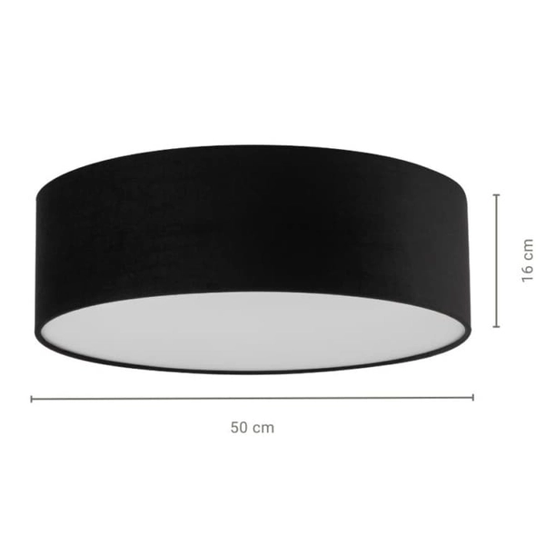 Lampa sufitowa welurowa Soft 40652 Sigma okrągła salonowa czarny klosz