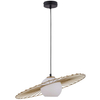 Modernistyczna LAMPA wisząca SOL 32037 Sigma metalowa OPRAWA druciana ZWIS szklana kula ball czarna biała złota