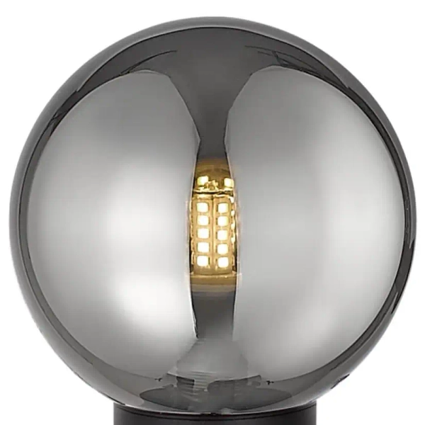 Kulista lampka stołowa Arcturus T0454-01A-P7FZ Zumaline przydymiony czarny