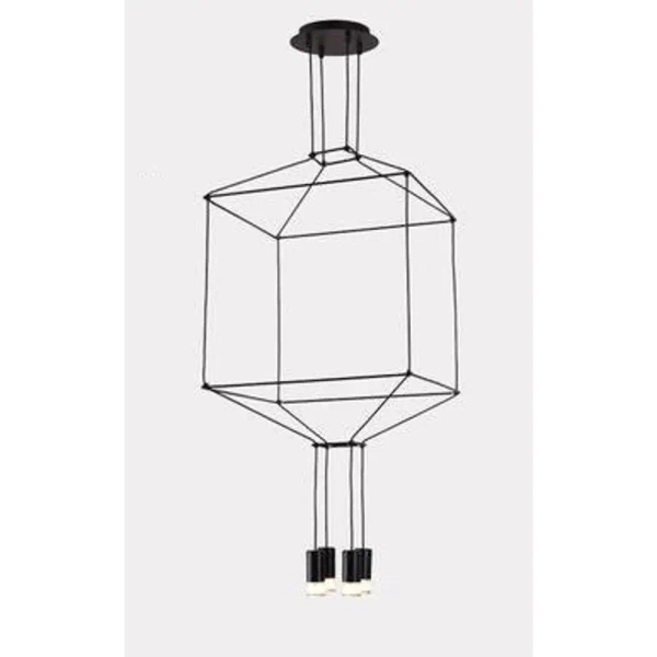 Ażurowy zwis Linea ST-5961-4 Step geometryczny na wyspę czarny