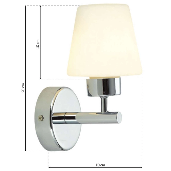 LAMPA ścienna LEE ML6383 Milagro szklana OPRAWA kinkiet chrom biały