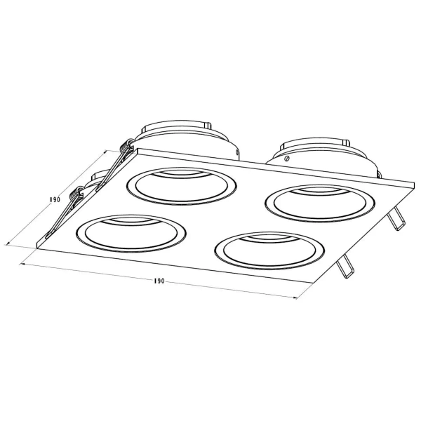 Wpuszczana lampa sufitowa CHUCK DL4 SQUARE 20069-WH kwadratowa biała