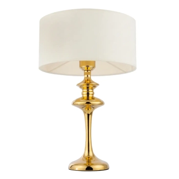 Stołowa lampka z abażurem ABU DHABI złoty błyszczący 1xE27 nocna tkaninowa T01804AU-WH